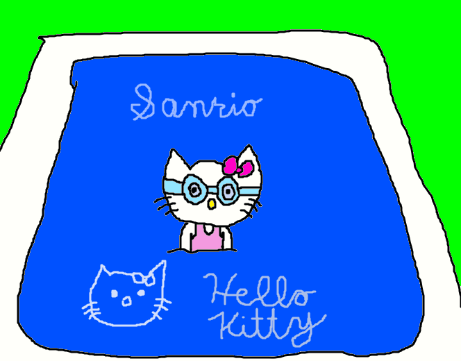 Hello Kitty Swimming in her Trademark Pool by MikeEddyAdmirer89 on