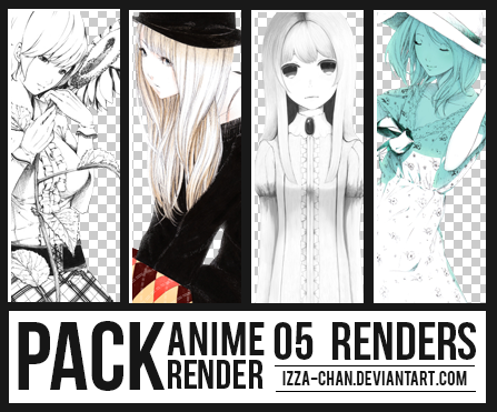 || PACK #008 || 05 Renders Anime || by Izza-chan