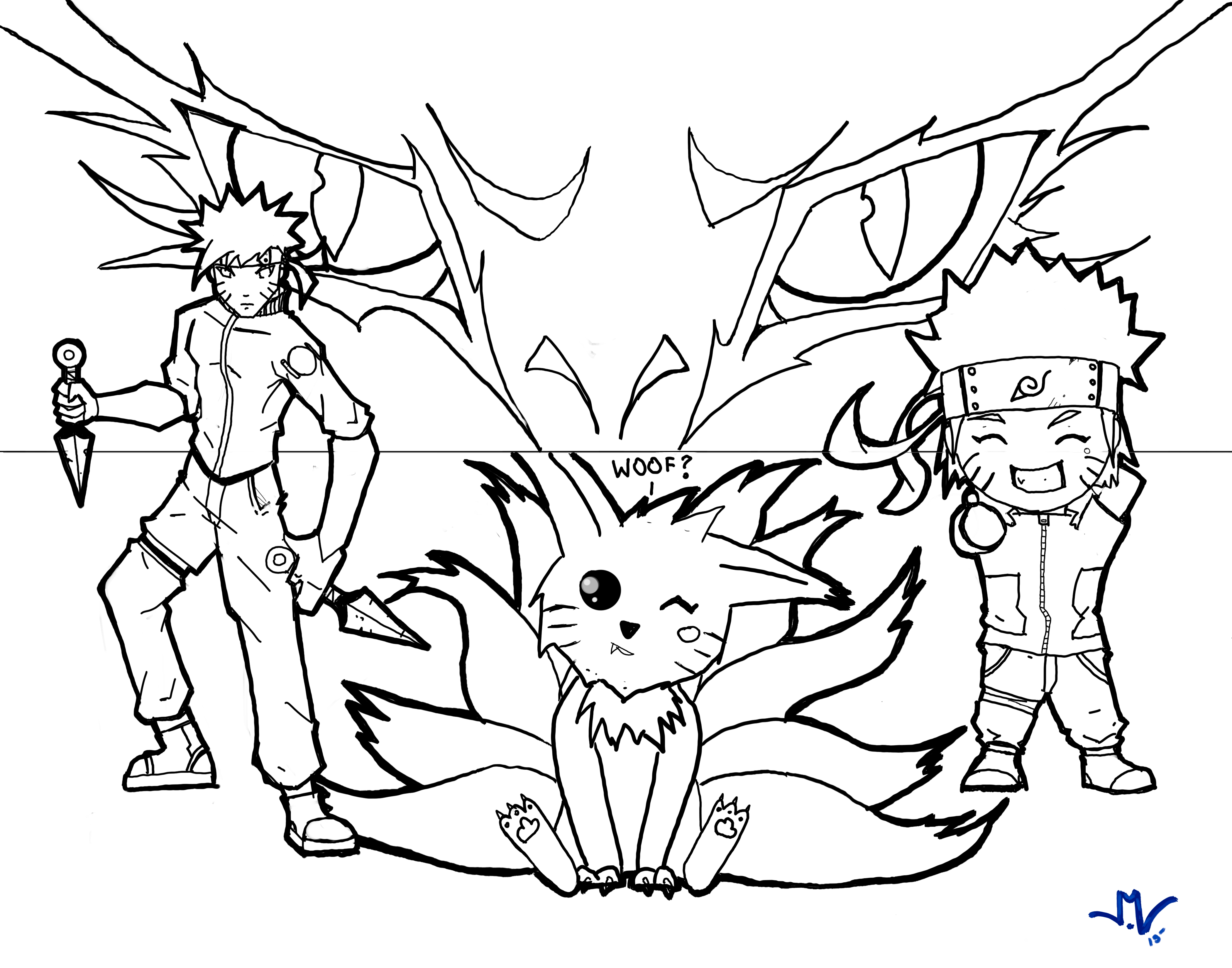 naruto nine tailed fox coloring pages - photo #22