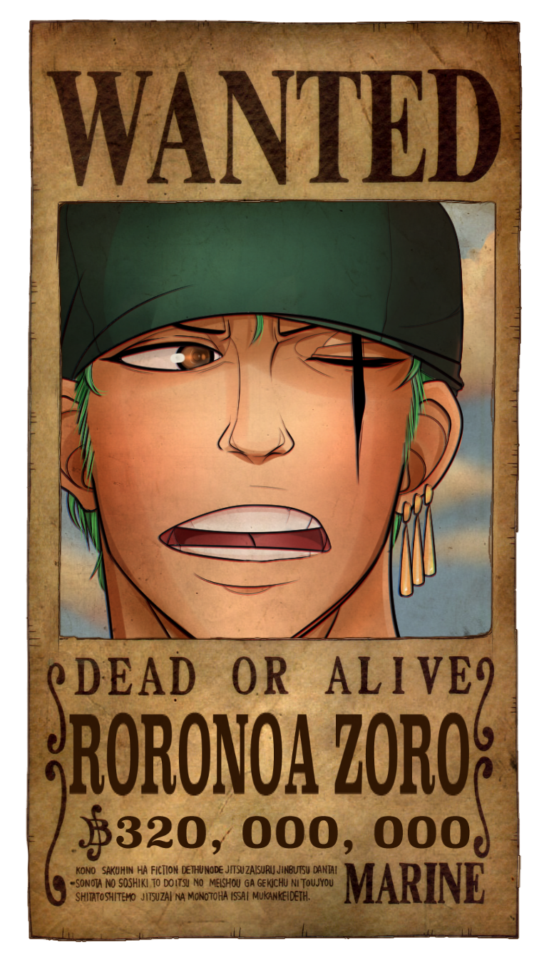Zoro Wallpaper Wanted Poster : Roronoa Zoro Wanted Poster 3D Layered ...
