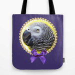 African Grey Parrot Realistic Painting Tote Bag
