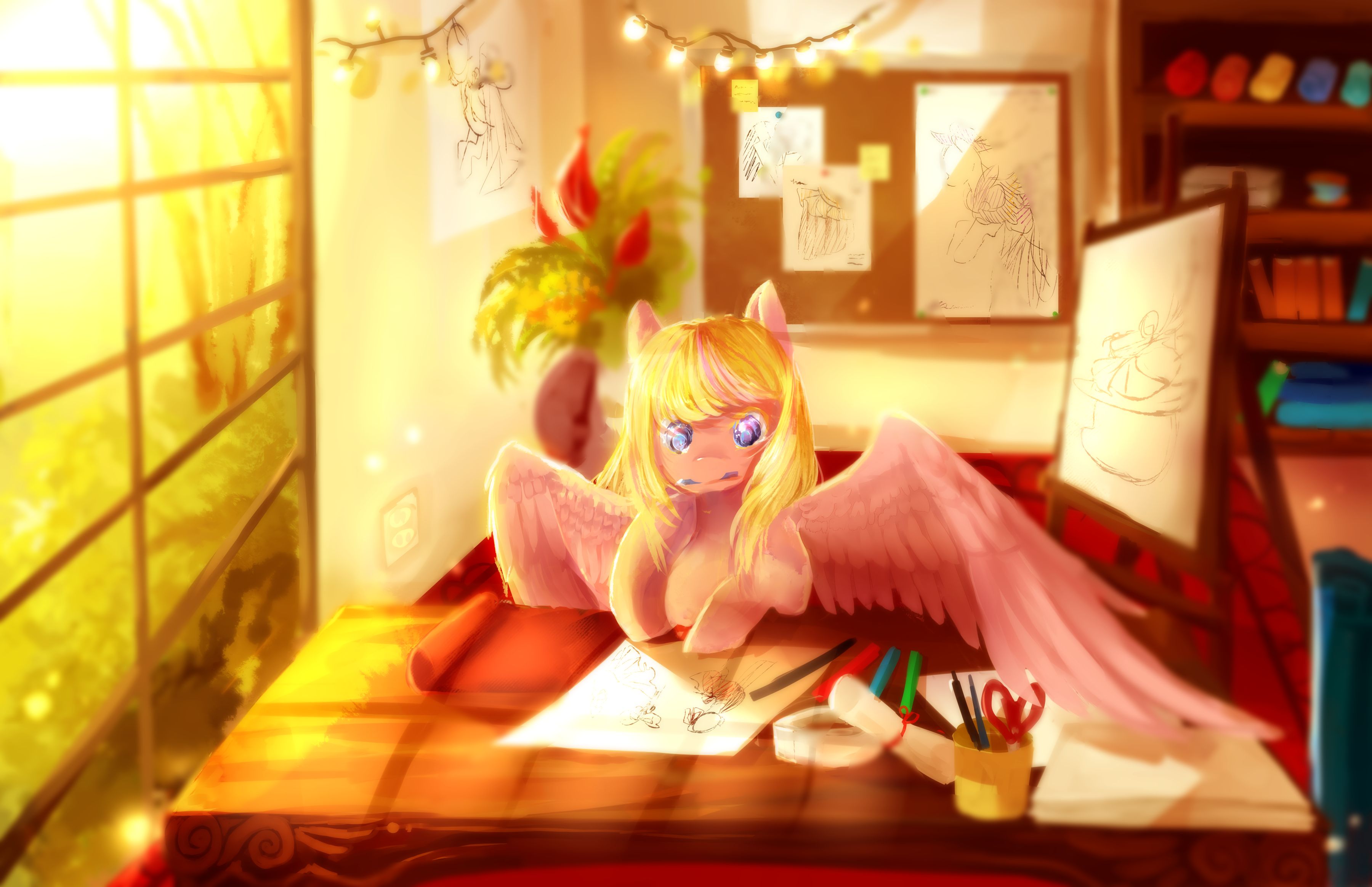 [Obrázek: mlp_c__passing_days_at_a_table_by_aquaga...a85nmt.png]