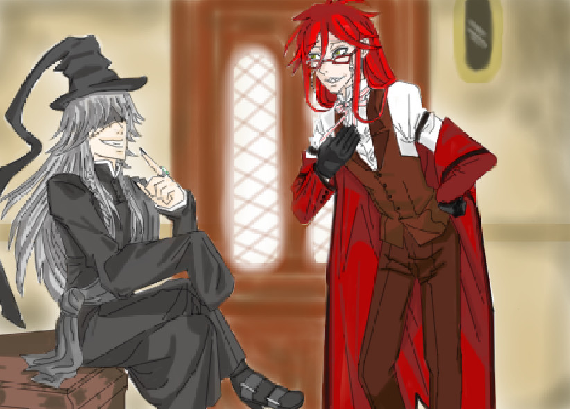 Grell serving the Undertaker by PlacebicYue on DeviantArt