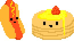 pixel art hot dog