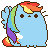 *Free Icon/Emote* Rainbow Scratch Pusheen by mochatchi
