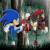 Sonic and Shadow Fighting Emoticon
