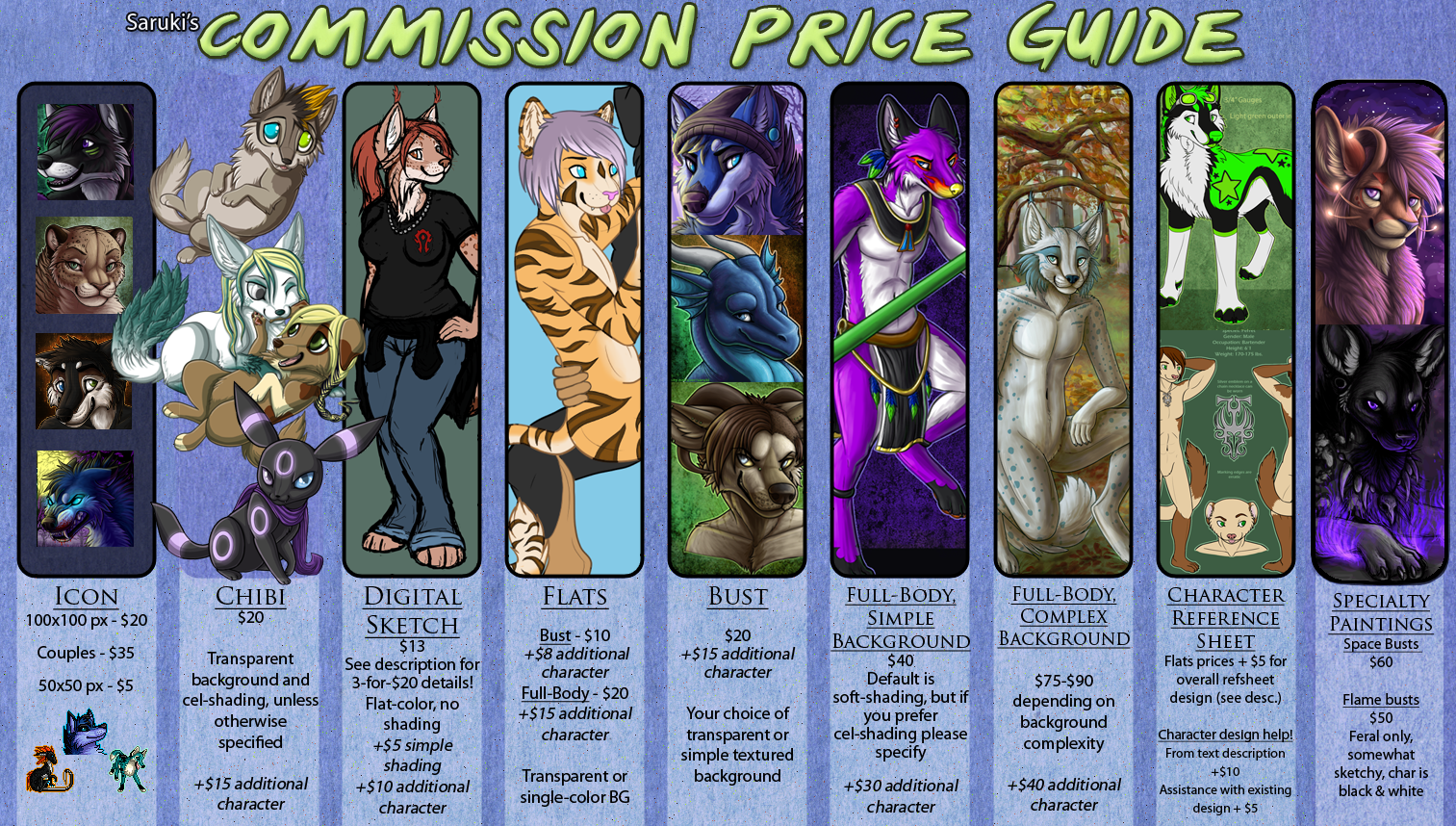 Drawing Commission Price Guide 2014 CLOSED by ZombieHun on 