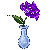 purple Rose in teardrop crystal vase